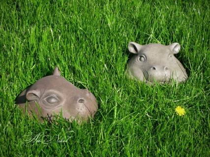 Garden sculpture Hippos