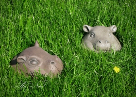 Garden sculpture Hippos
